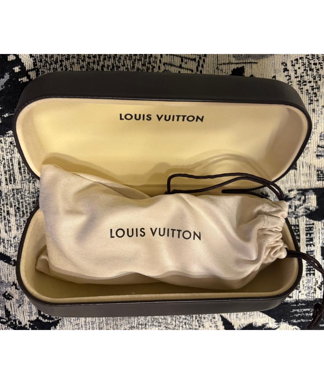 LOUIS VUITTON Золотые металлические солнцезащитные очки, фото 4