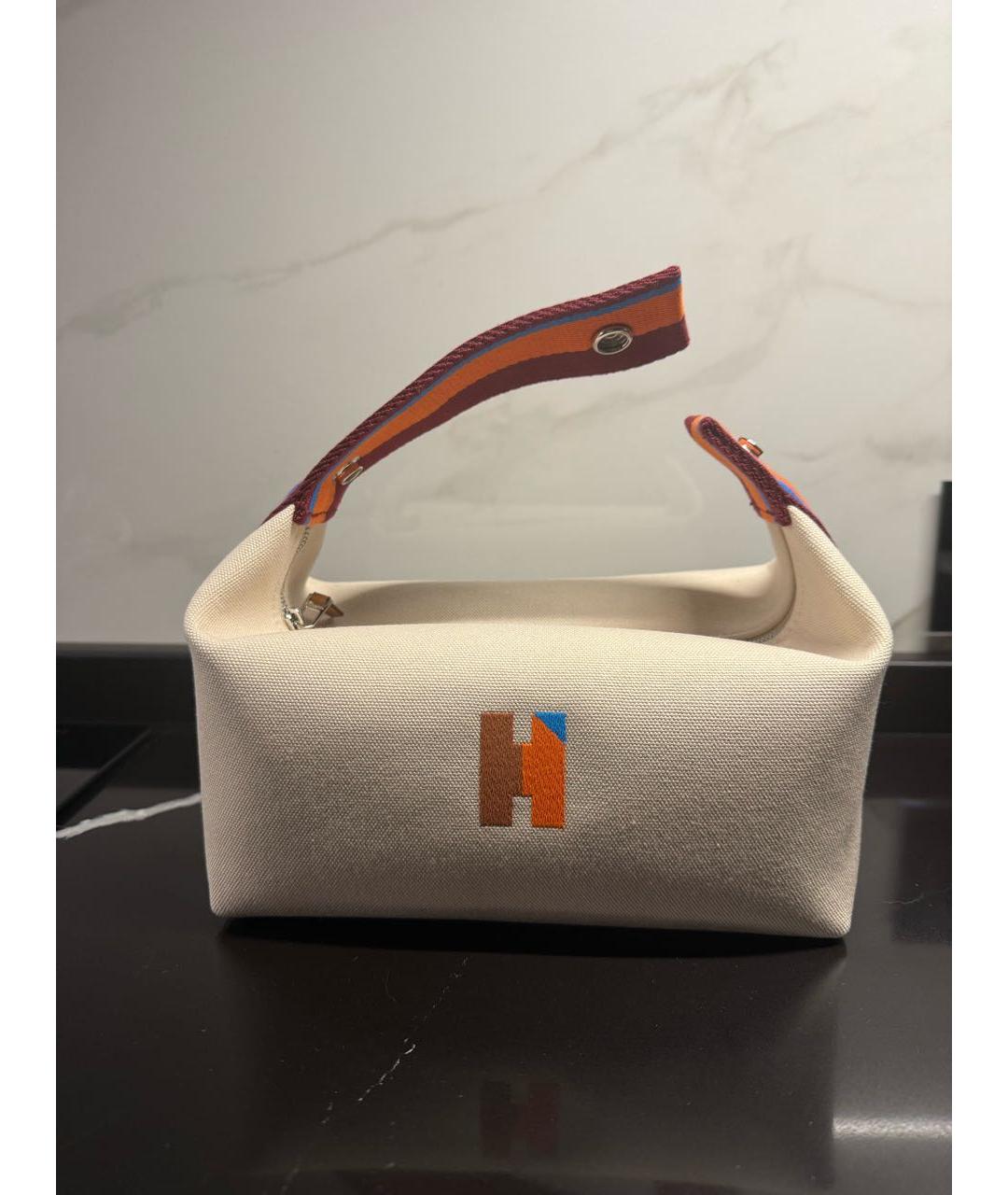 HERMES Бежевая хлопковая косметичка, фото 2
