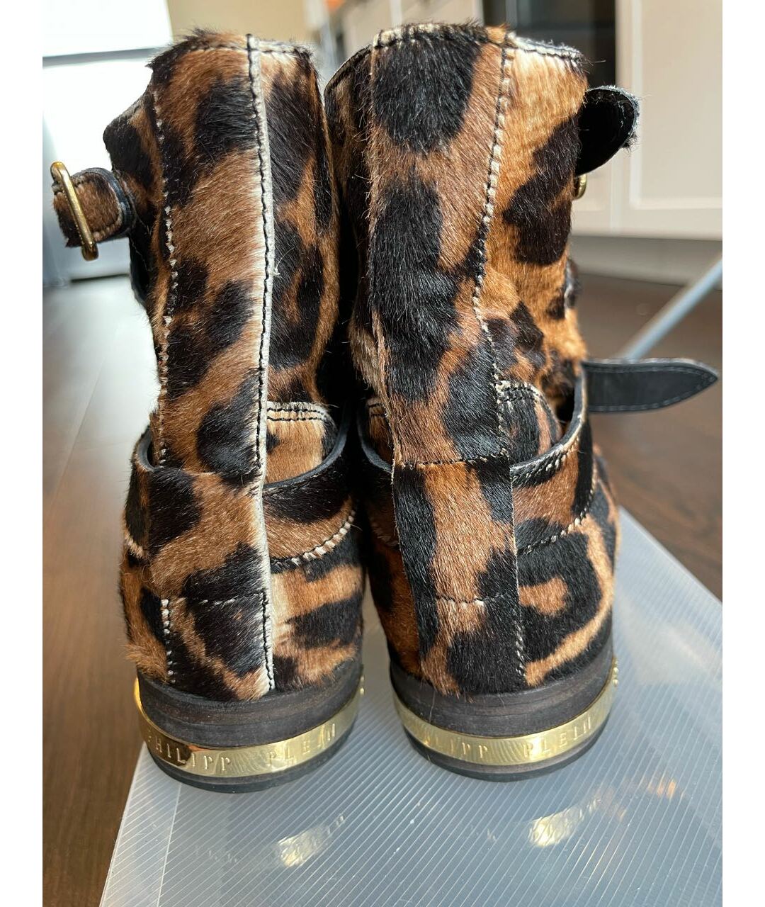 PHILIPP PLEIN Коричневые кожаные сапоги, фото 4