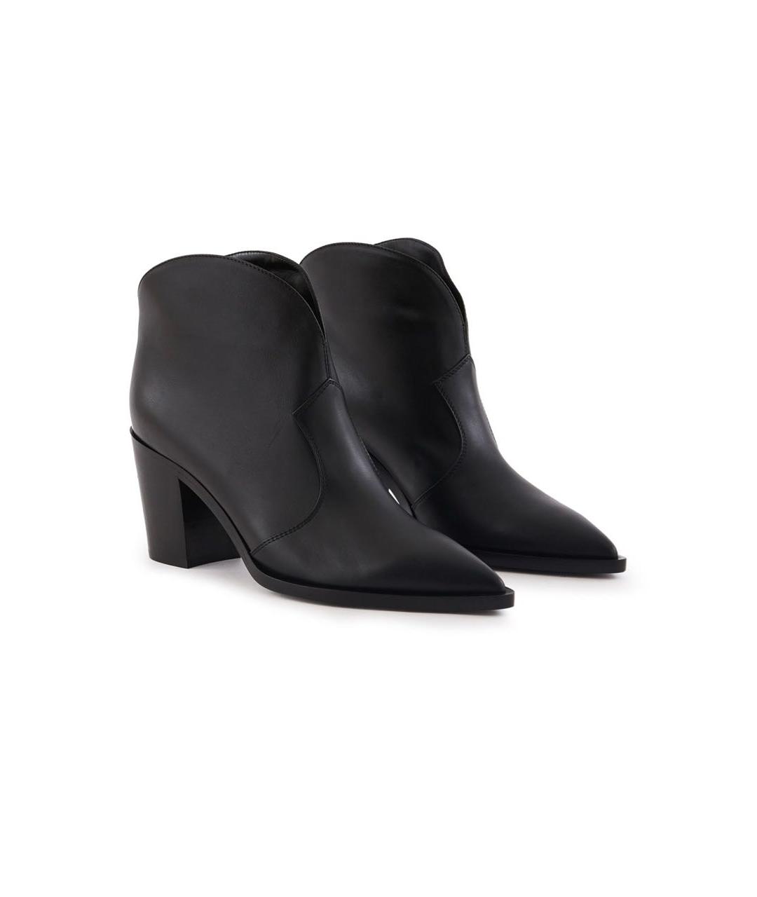 GIANVITO ROSSI Черные кожаные ботильоны, фото 2