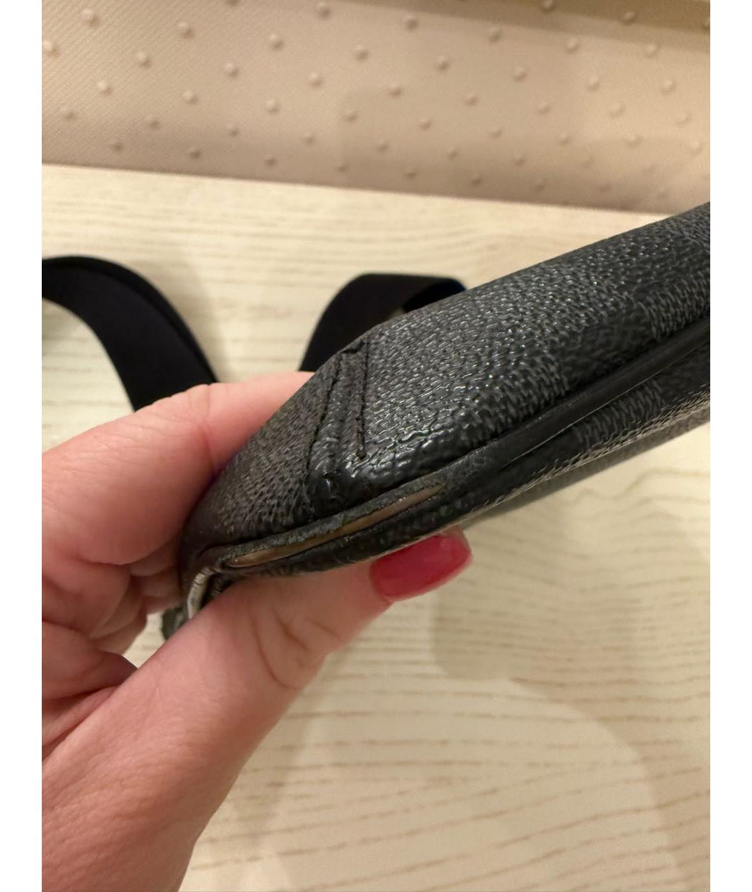 LOUIS VUITTON Черная кожаная сумка на плечо, фото 2