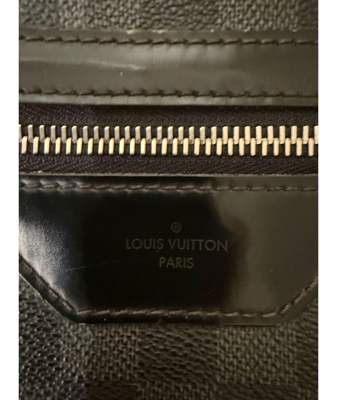 LOUIS VUITTON Черная кожаная сумка на плечо, фото 4