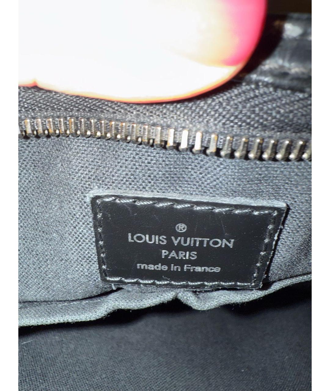 LOUIS VUITTON Черная кожаная сумка на плечо, фото 8