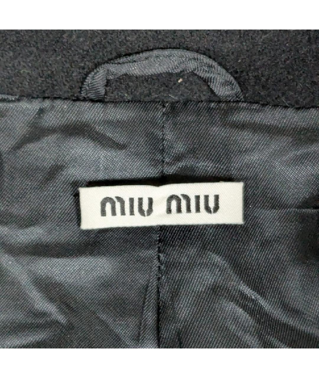 MIU MIU Черное шерстяное пальто, фото 4