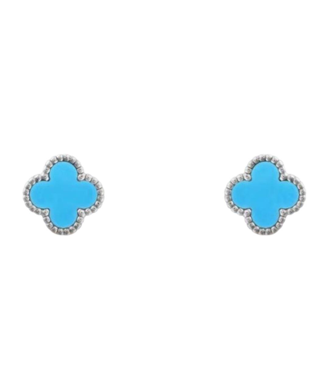 VAN CLEEF & ARPELS Бирюзовые серьги из белого золота, фото 1