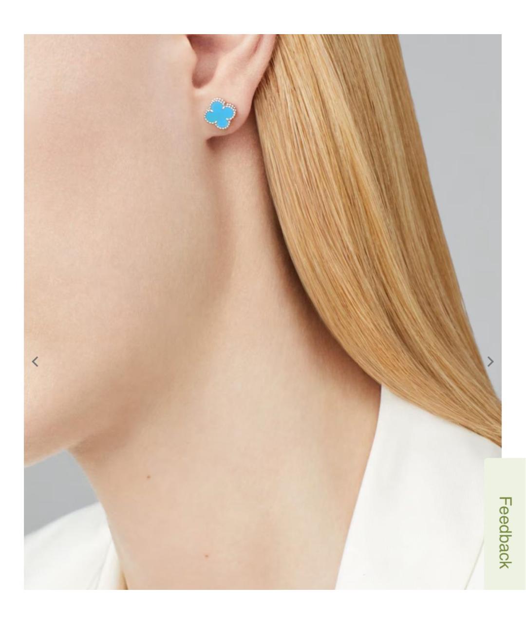 VAN CLEEF & ARPELS Бирюзовые серьги из белого золота, фото 4