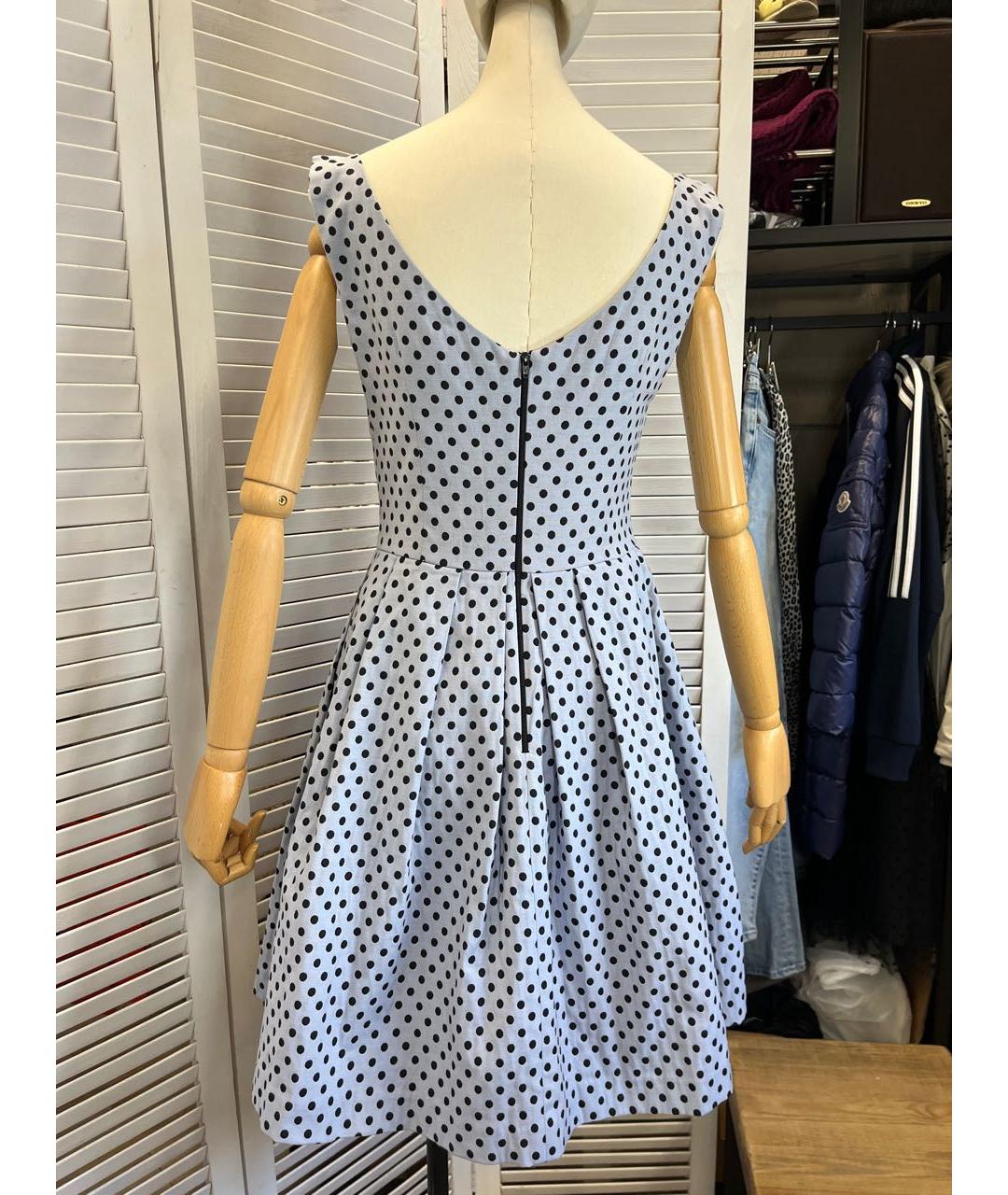 PINKO Голубое хлопковое повседневное платье, фото 5