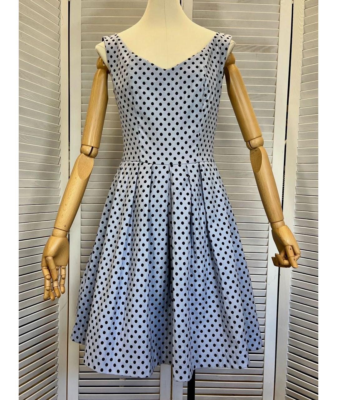 PINKO Голубое хлопковое повседневное платье, фото 8