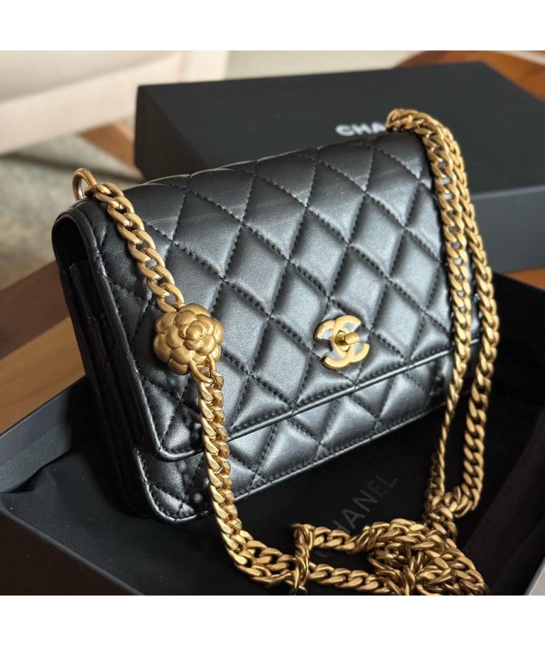 CHANEL Черная кожаная сумка через плечо, фото 3