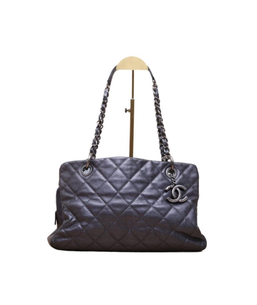 CHANEL Черная кожаная сумка тоут, фото 9