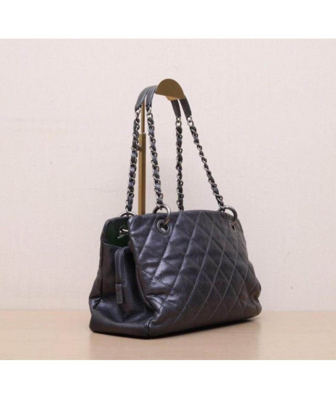 CHANEL Черная кожаная сумка тоут, фото 5