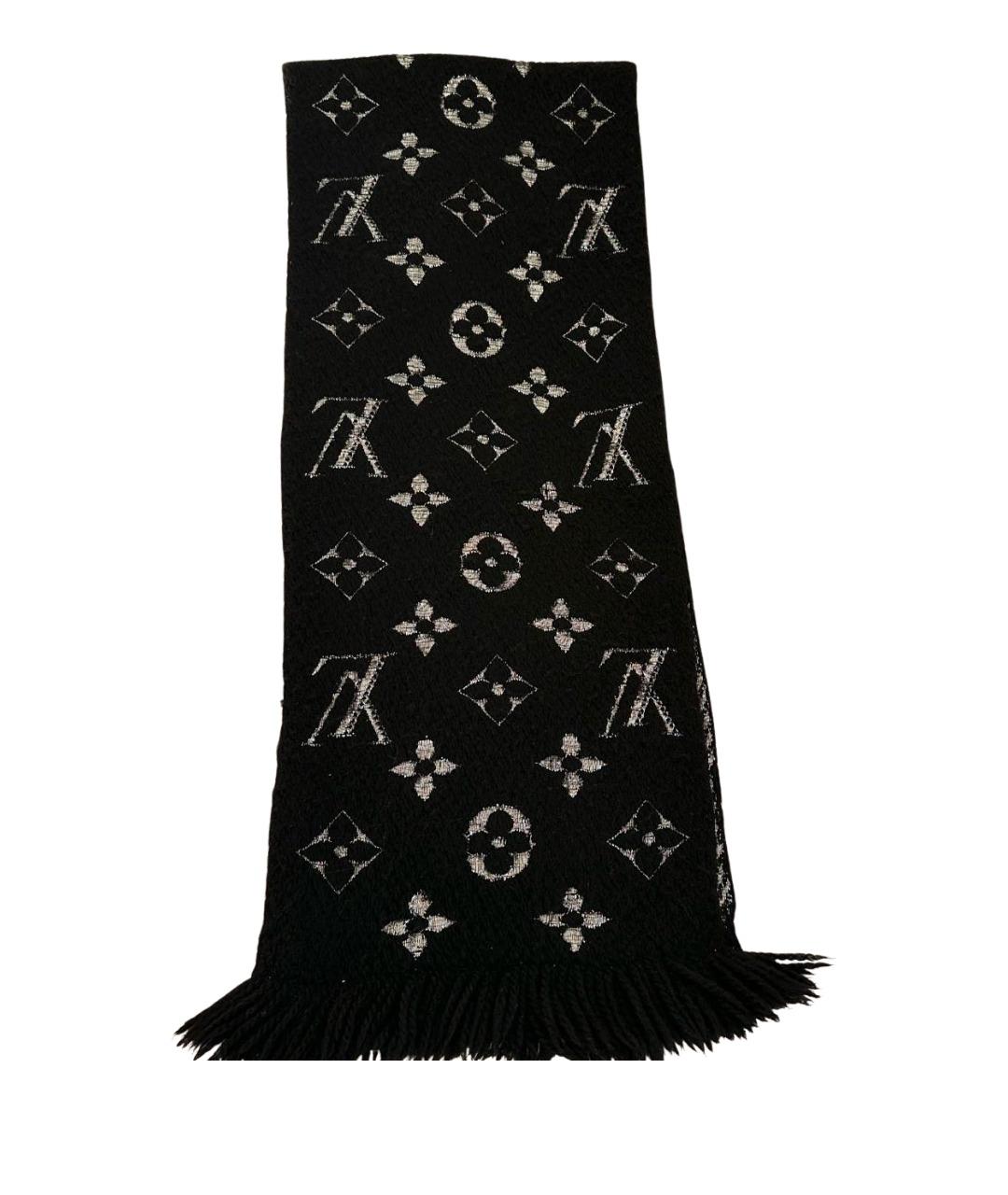 LOUIS VUITTON Черный шерстяной шарф, фото 1