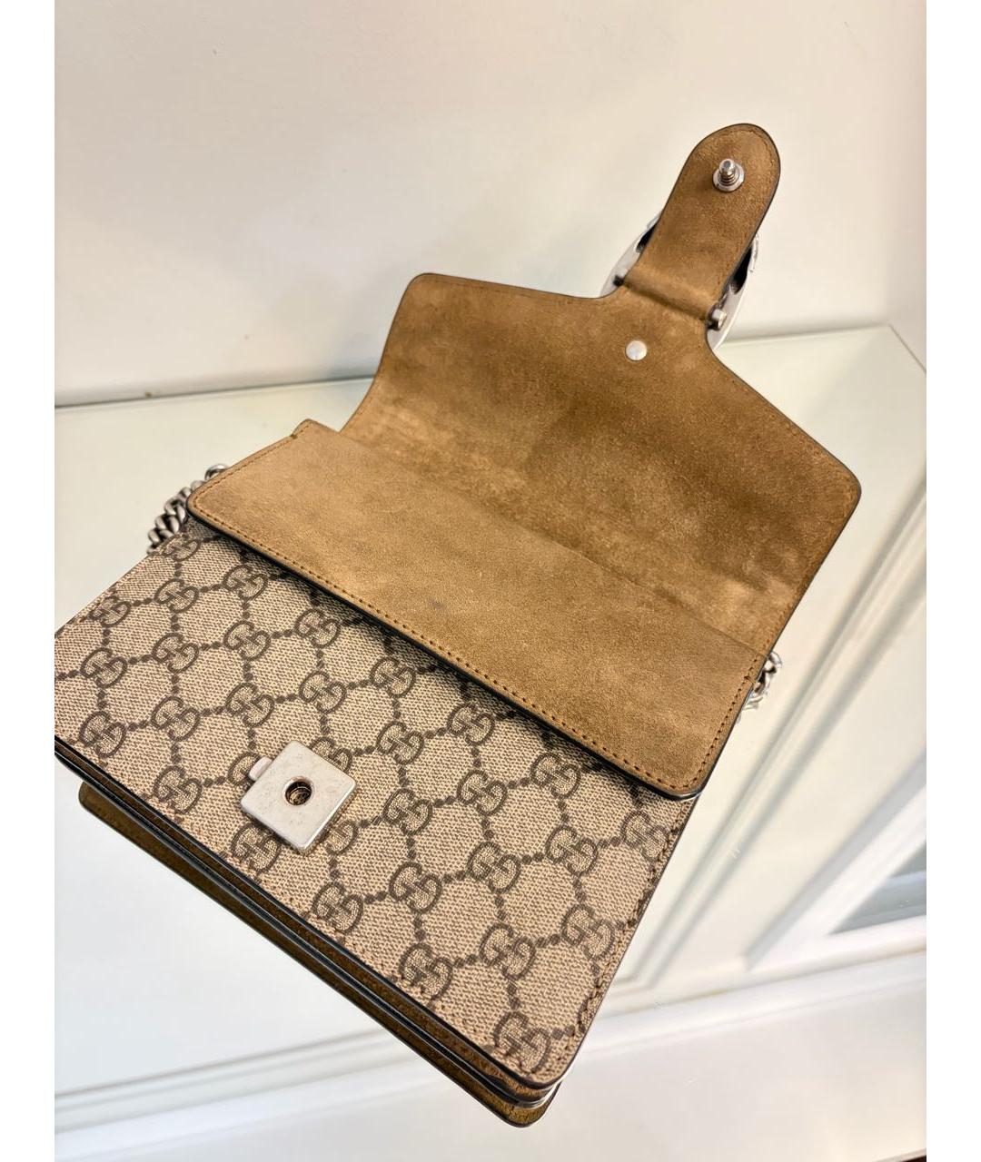 GUCCI Бежевая сумка через плечо из лакированной кожи, фото 8