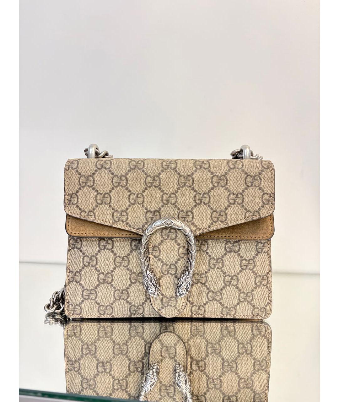 GUCCI Бежевая сумка через плечо из лакированной кожи, фото 9