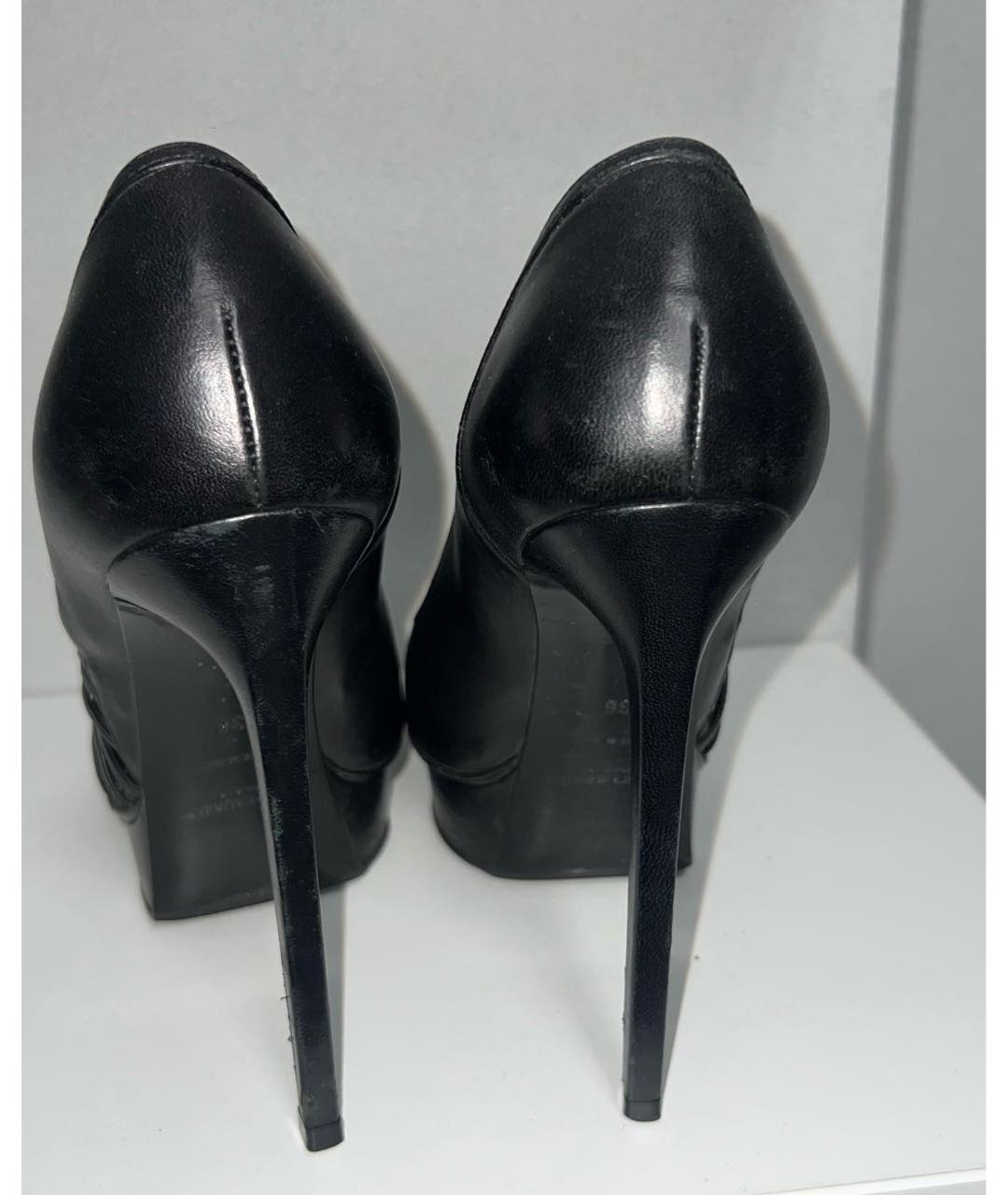 SAINT LAURENT Черные кожаные туфли, фото 4