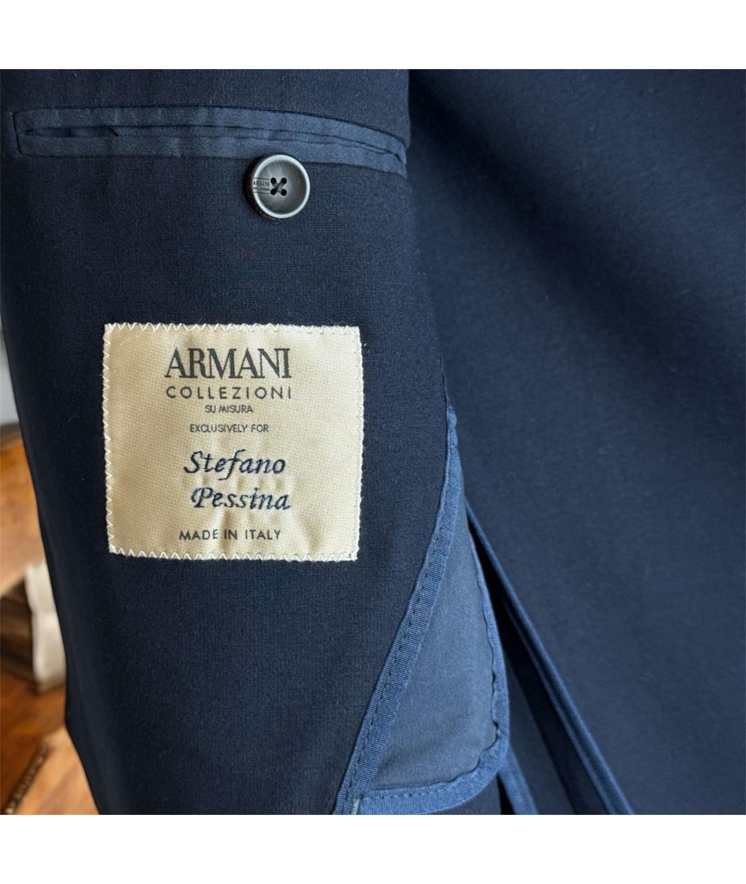 ARMANI COLLEZIONI Темно-синий вискозный пиджак, фото 7