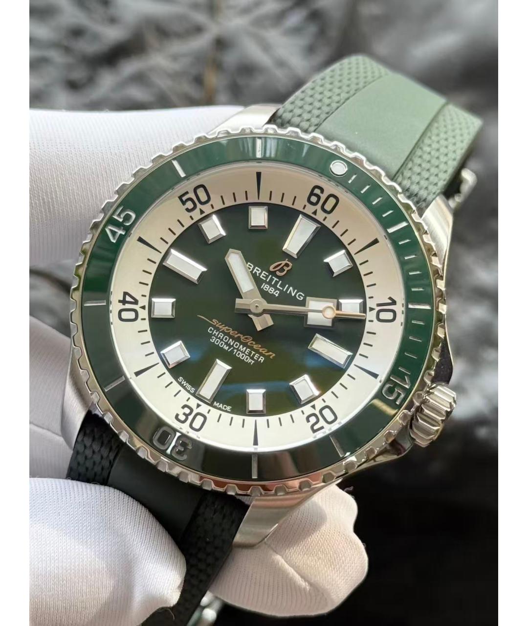 BREITLING Зеленые часы, фото 3