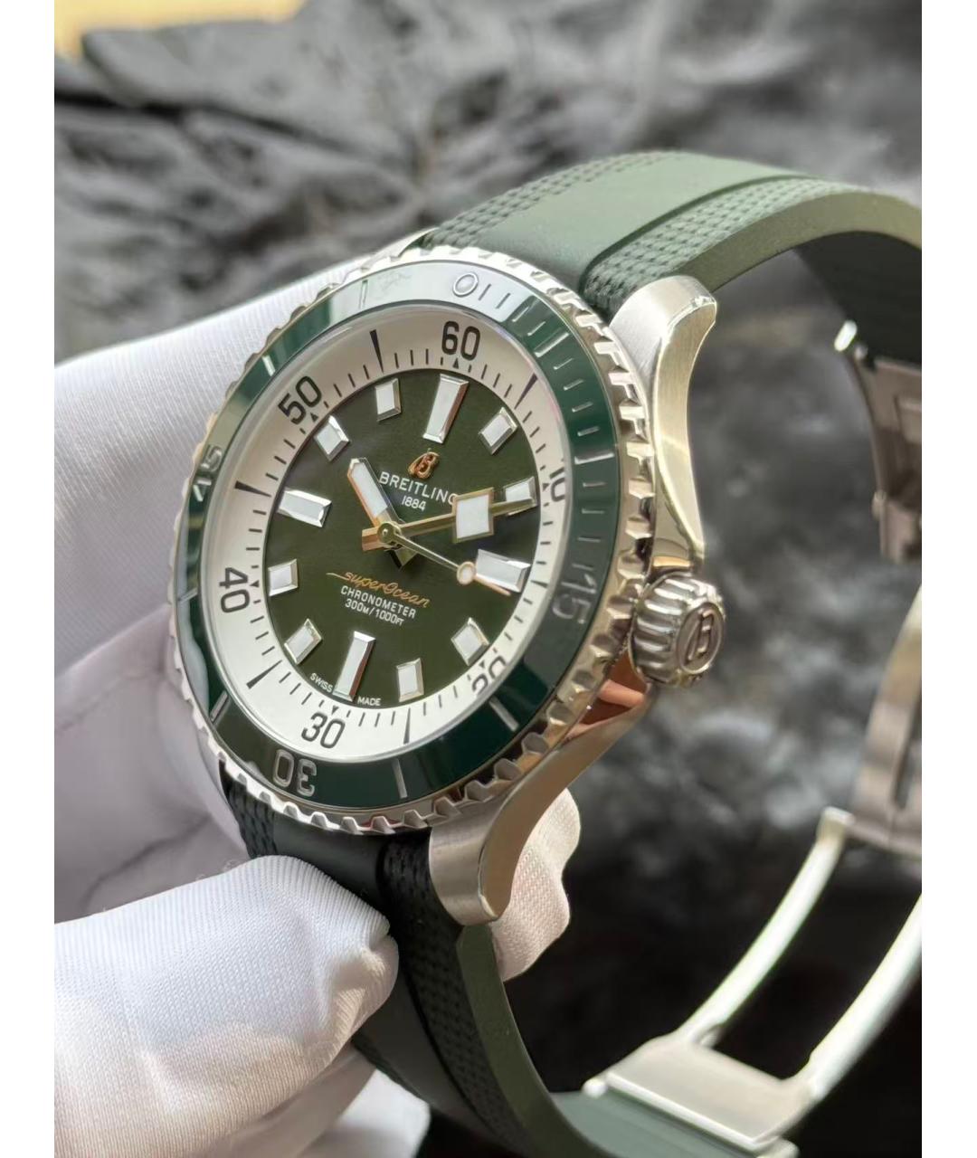 BREITLING Зеленые часы, фото 4