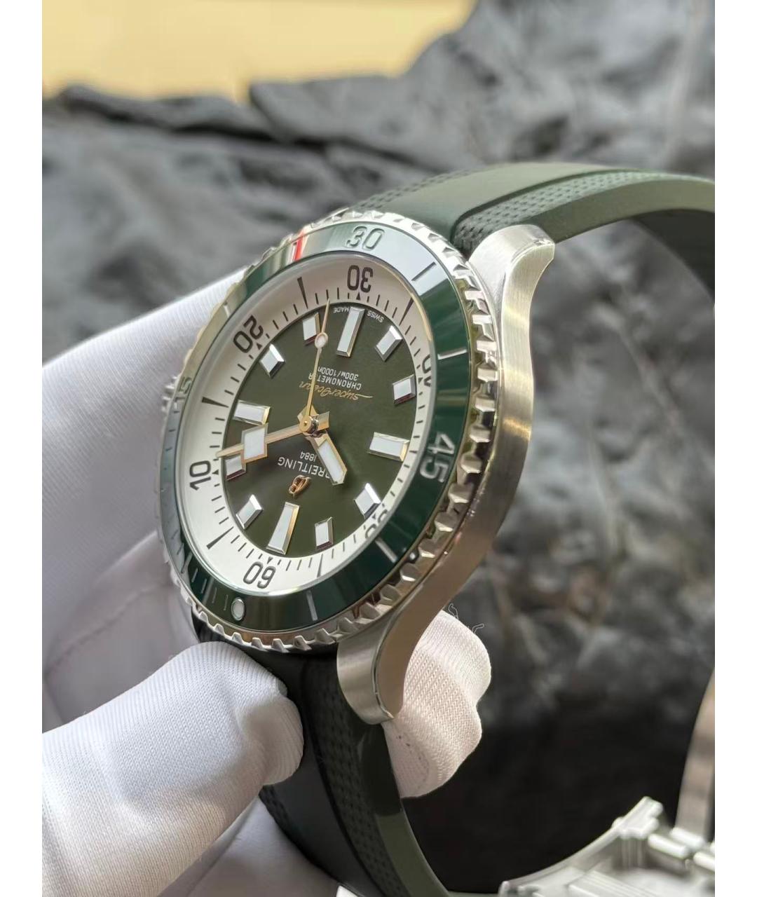 BREITLING Зеленые часы, фото 5