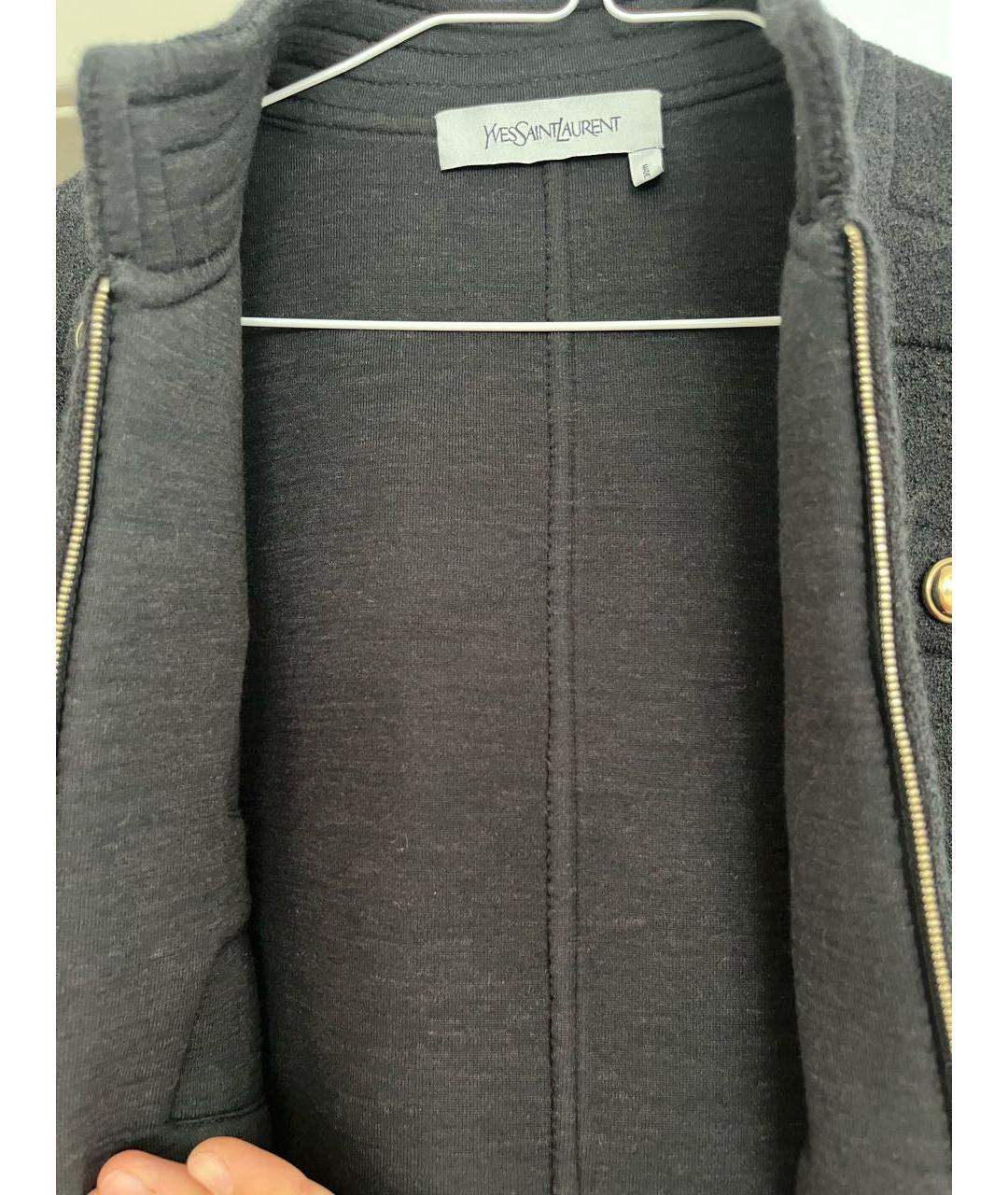 SAINT LAURENT Черное шерстяное повседневное платье, фото 3
