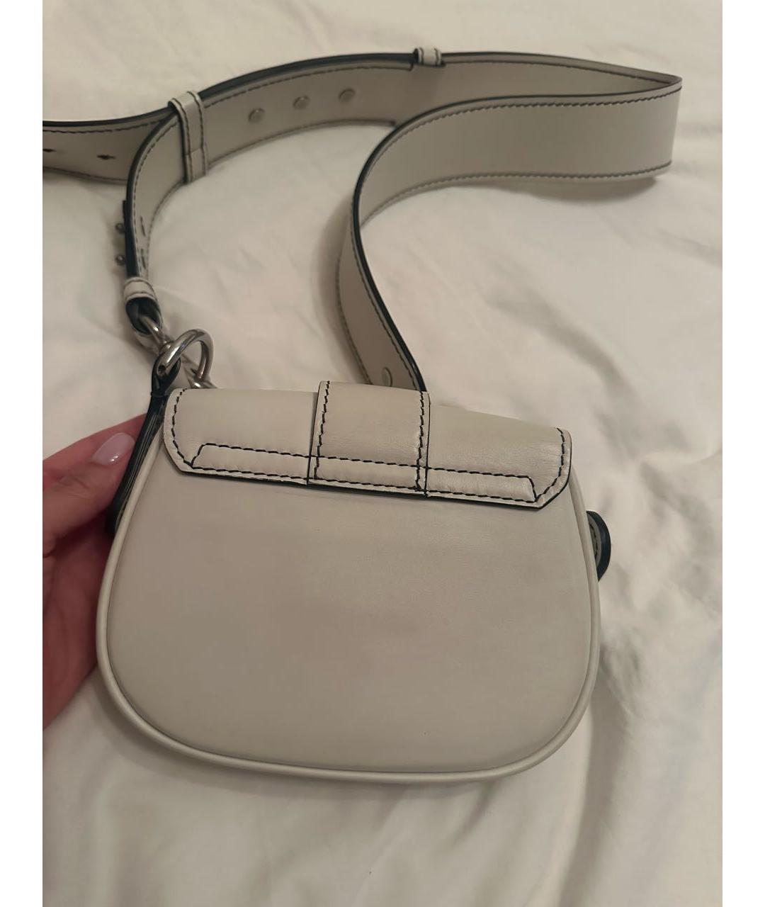 CHRISTIAN DIOR Белая кожаная сумка через плечо, фото 2