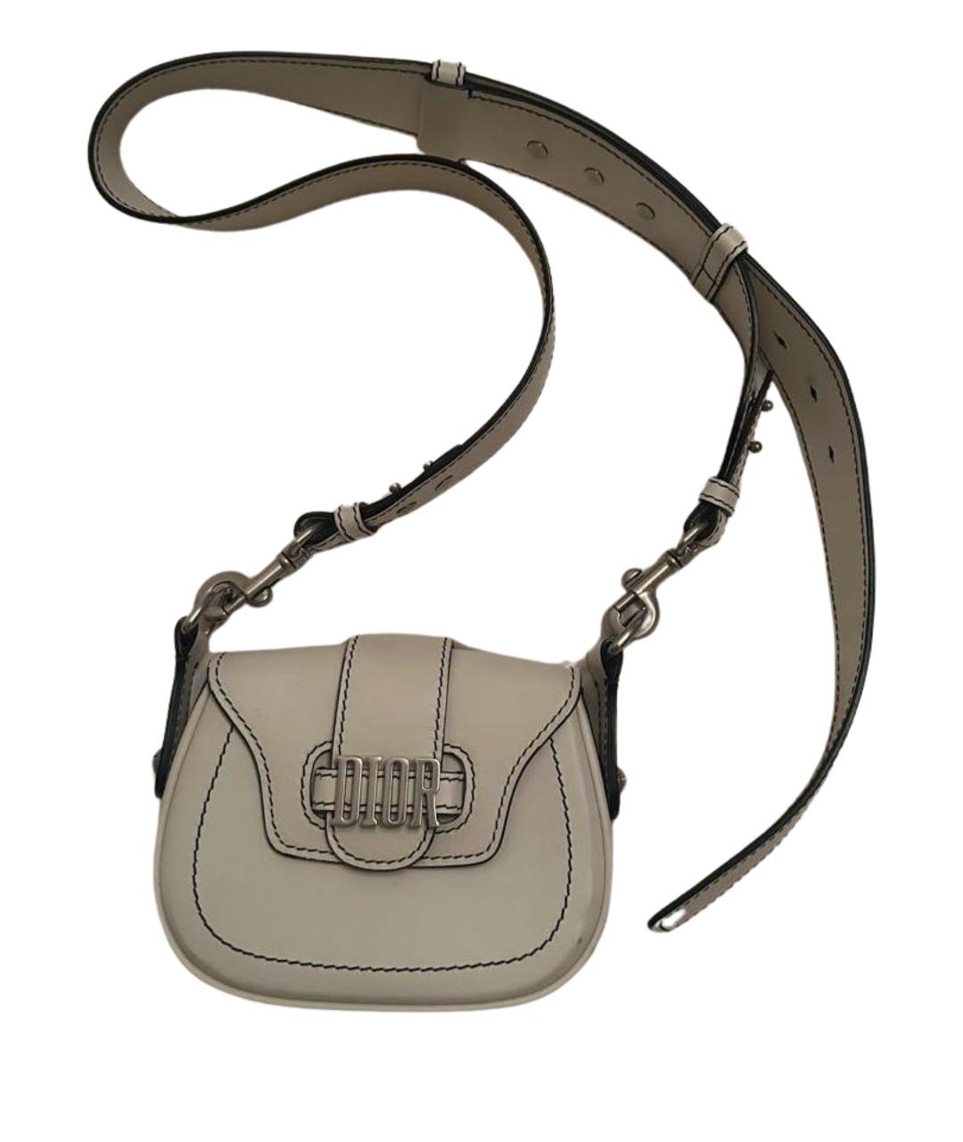 CHRISTIAN DIOR Белая кожаная сумка через плечо, фото 1