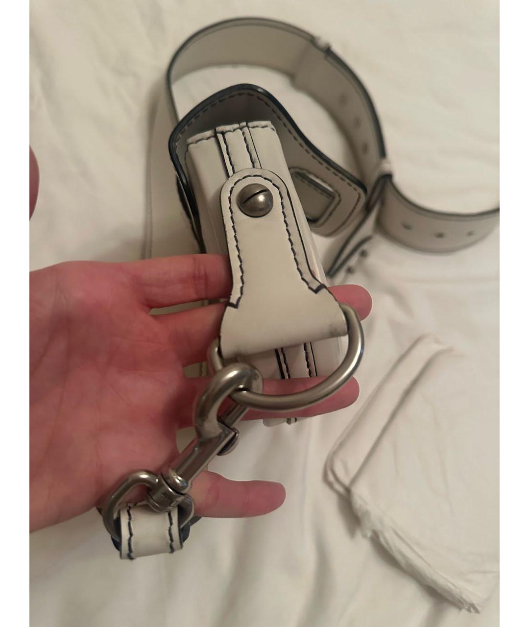 CHRISTIAN DIOR Белая кожаная сумка через плечо, фото 8