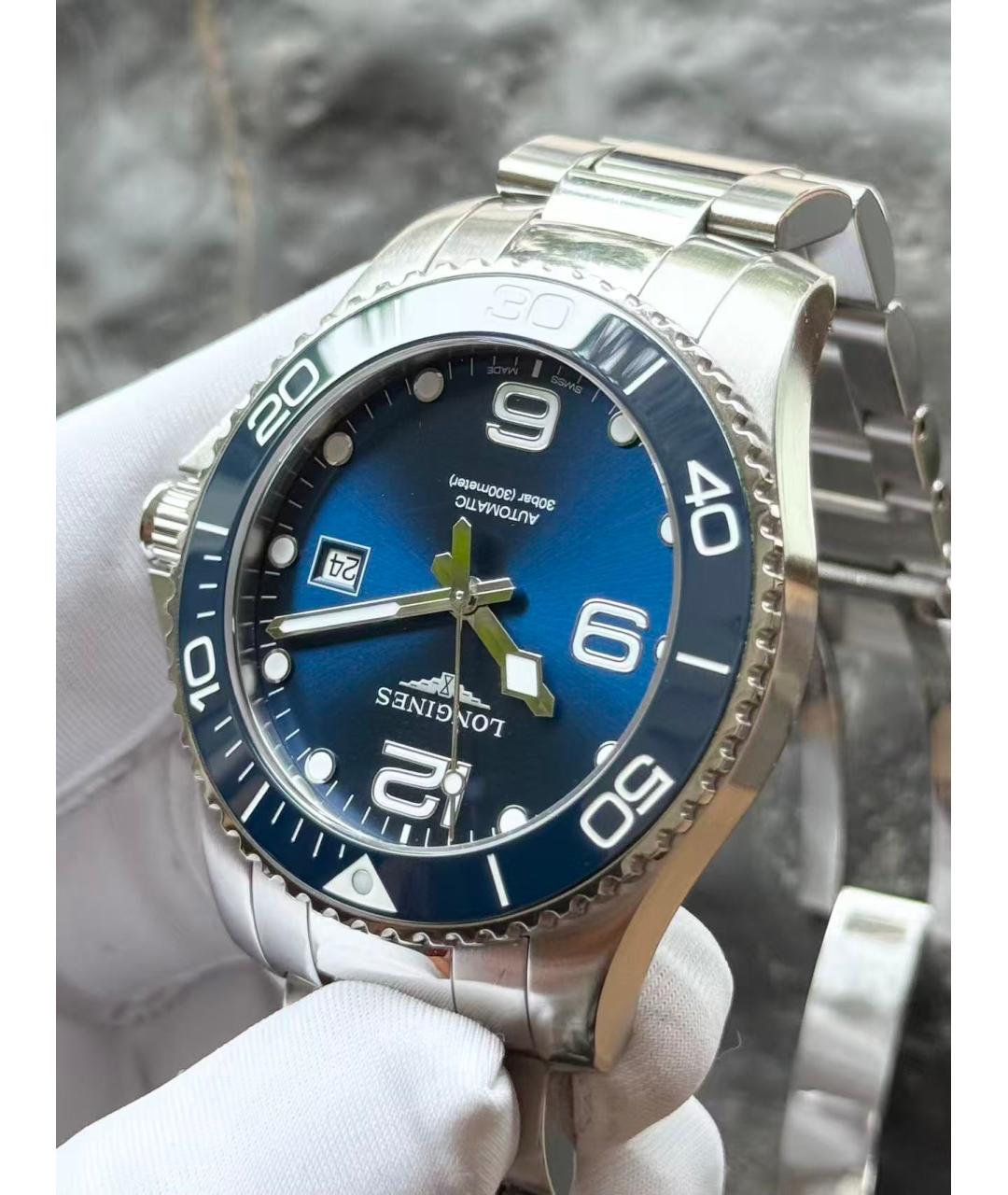 LONGINES Синие часы, фото 4