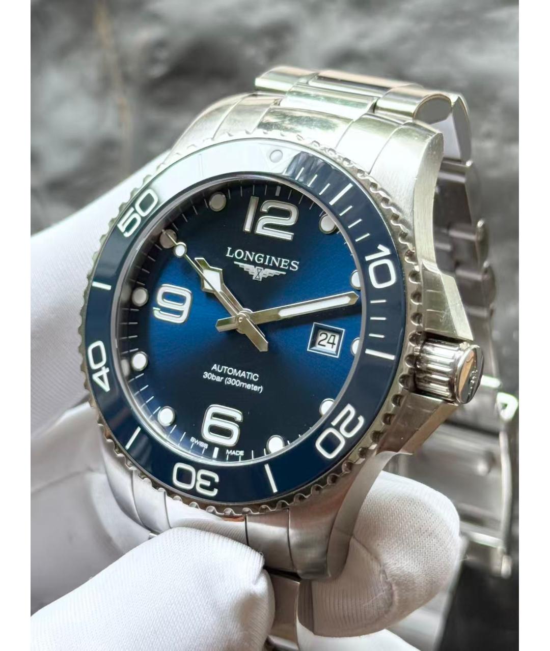 LONGINES Синие часы, фото 3