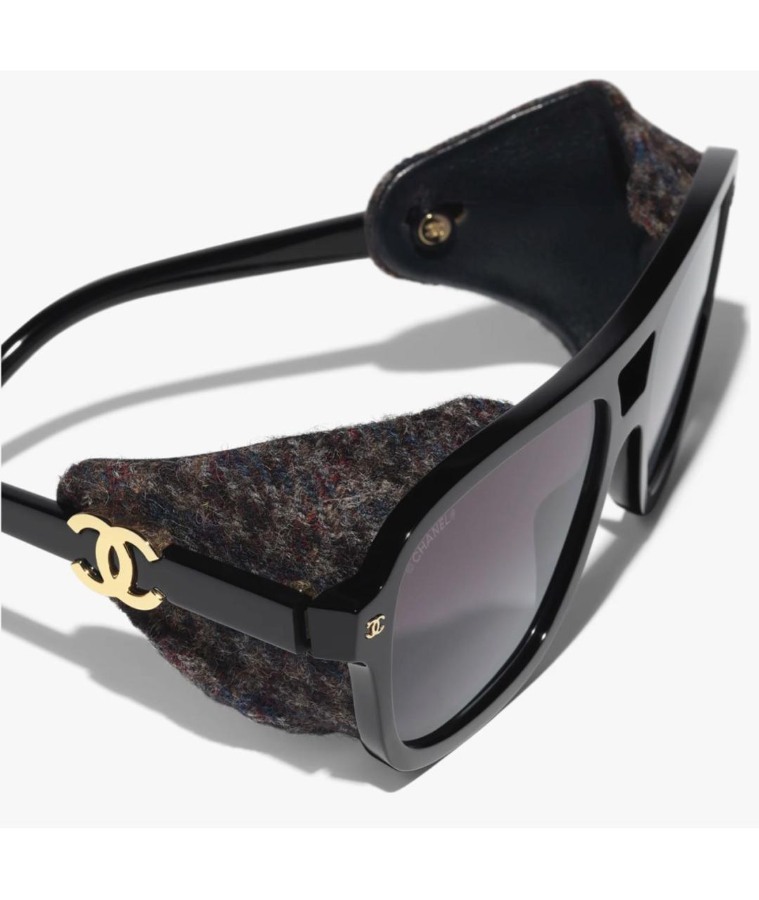 CHANEL Черные пластиковые солнцезащитные очки, фото 3