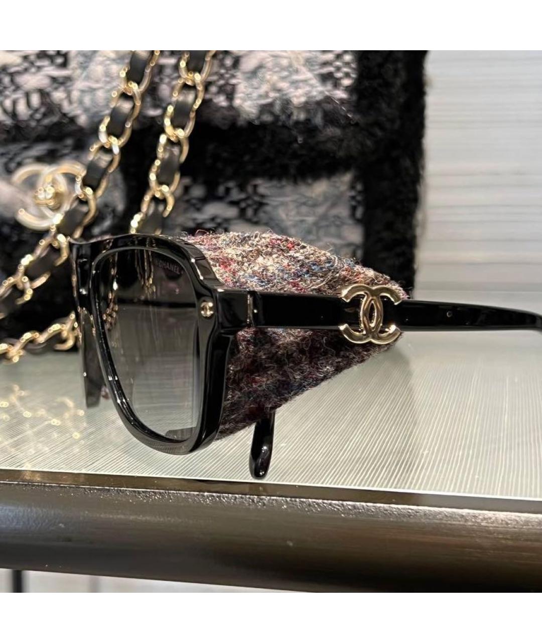 CHANEL Черные пластиковые солнцезащитные очки, фото 5