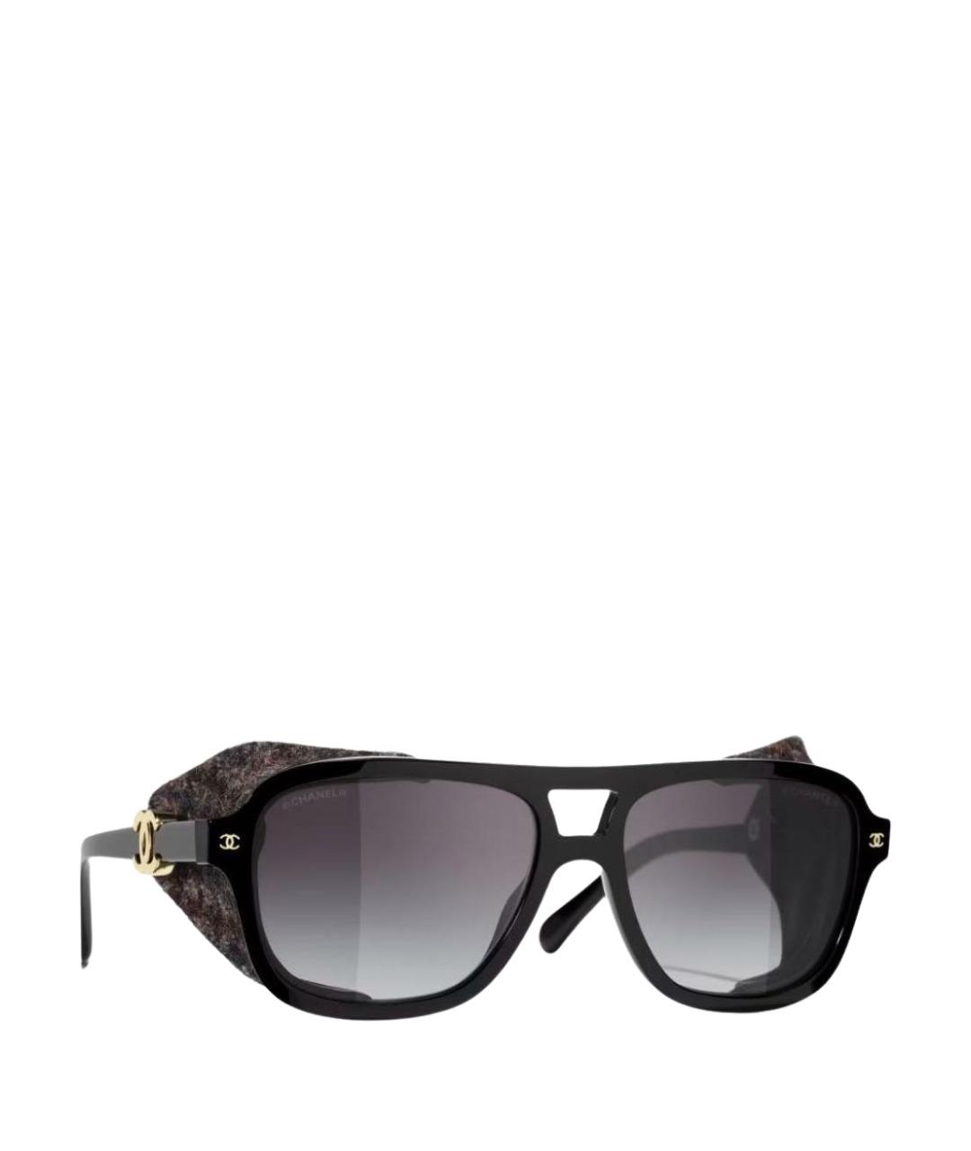 CHANEL Черные пластиковые солнцезащитные очки, фото 1