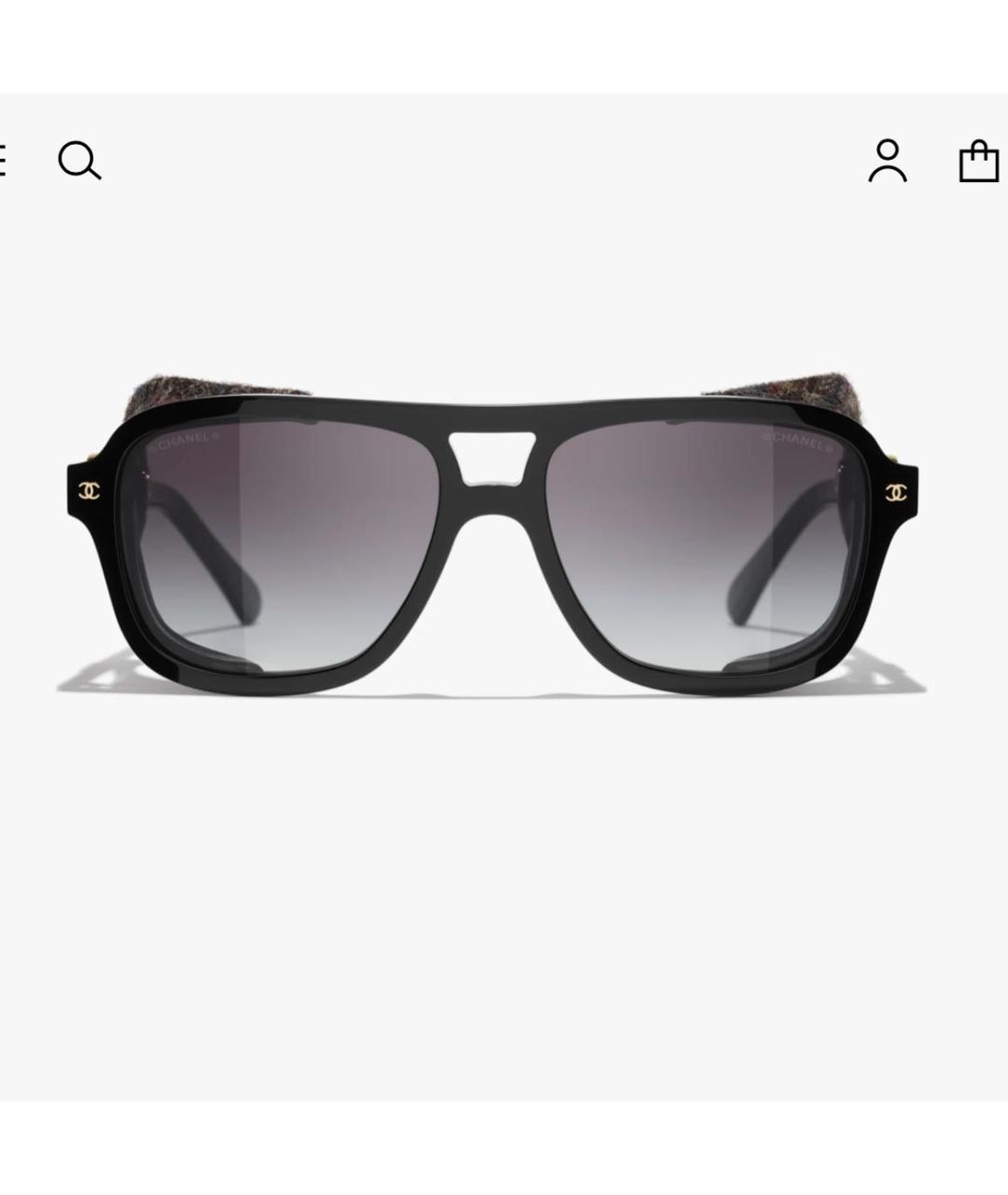 CHANEL Черные пластиковые солнцезащитные очки, фото 2
