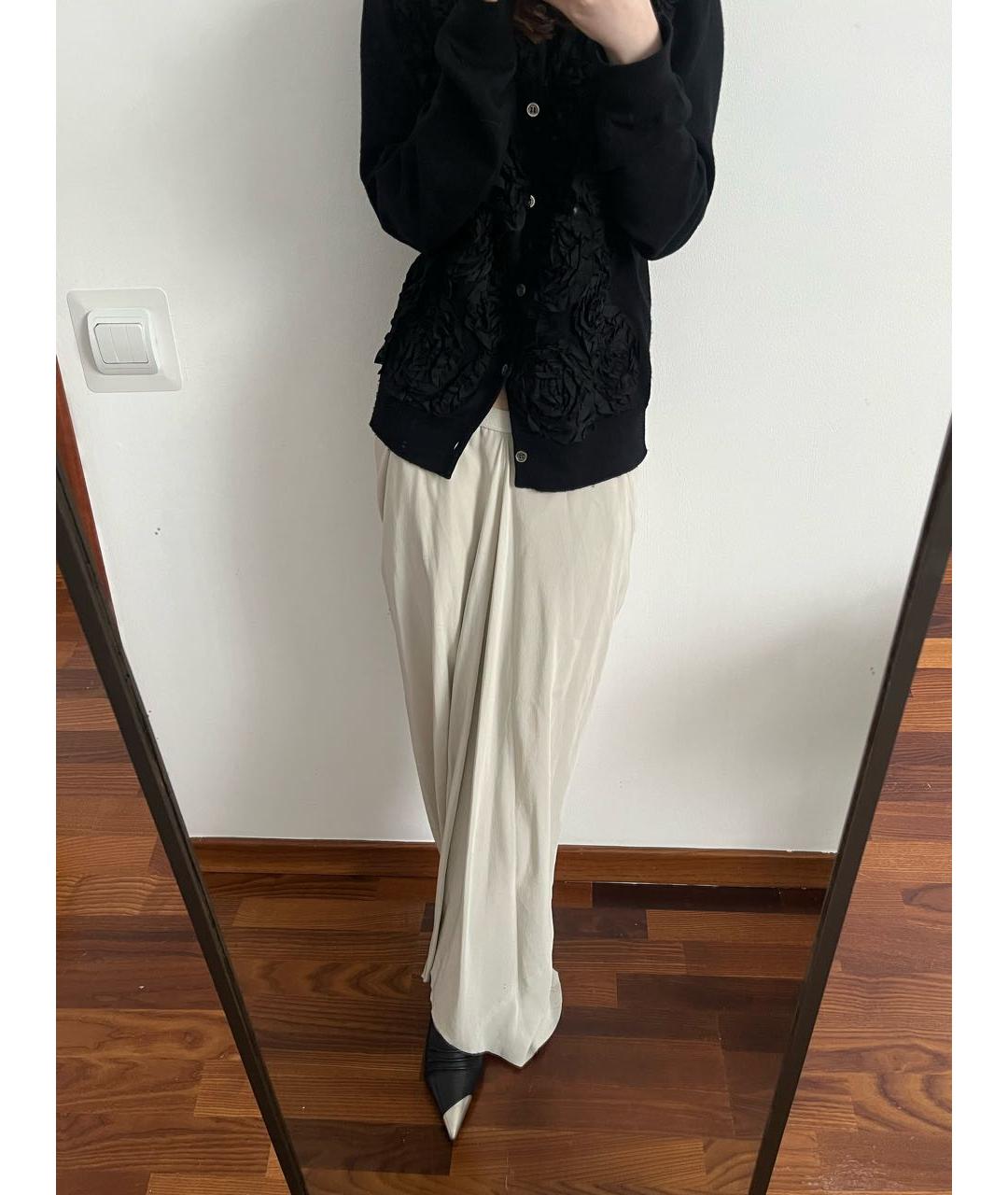 RICK OWENS Бежевая шелковая юбка макси, фото 5