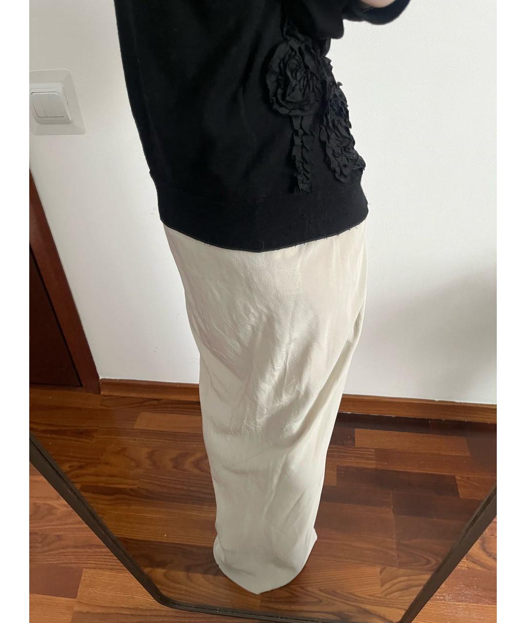 RICK OWENS Бежевая шелковая юбка макси, фото 6