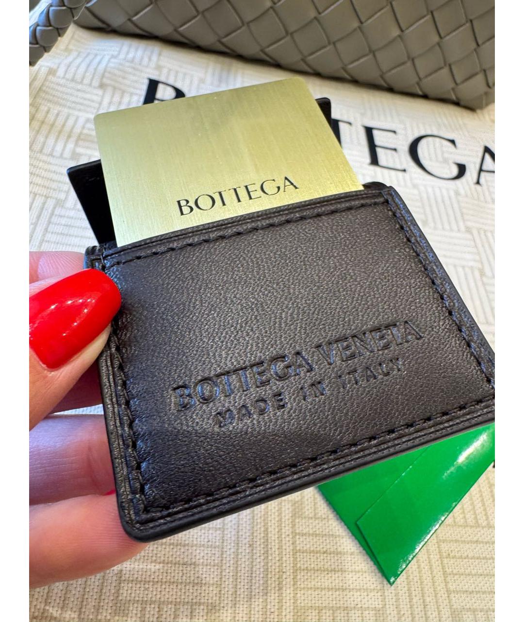 BOTTEGA VENETA Серая кожаная сумка с короткими ручками, фото 5