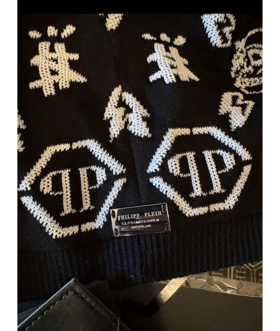 PHILIPP PLEIN Черная хлопковая шапка, фото 3