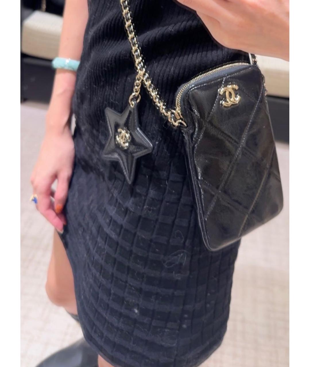CHANEL Черная тканевая сумка через плечо, фото 5