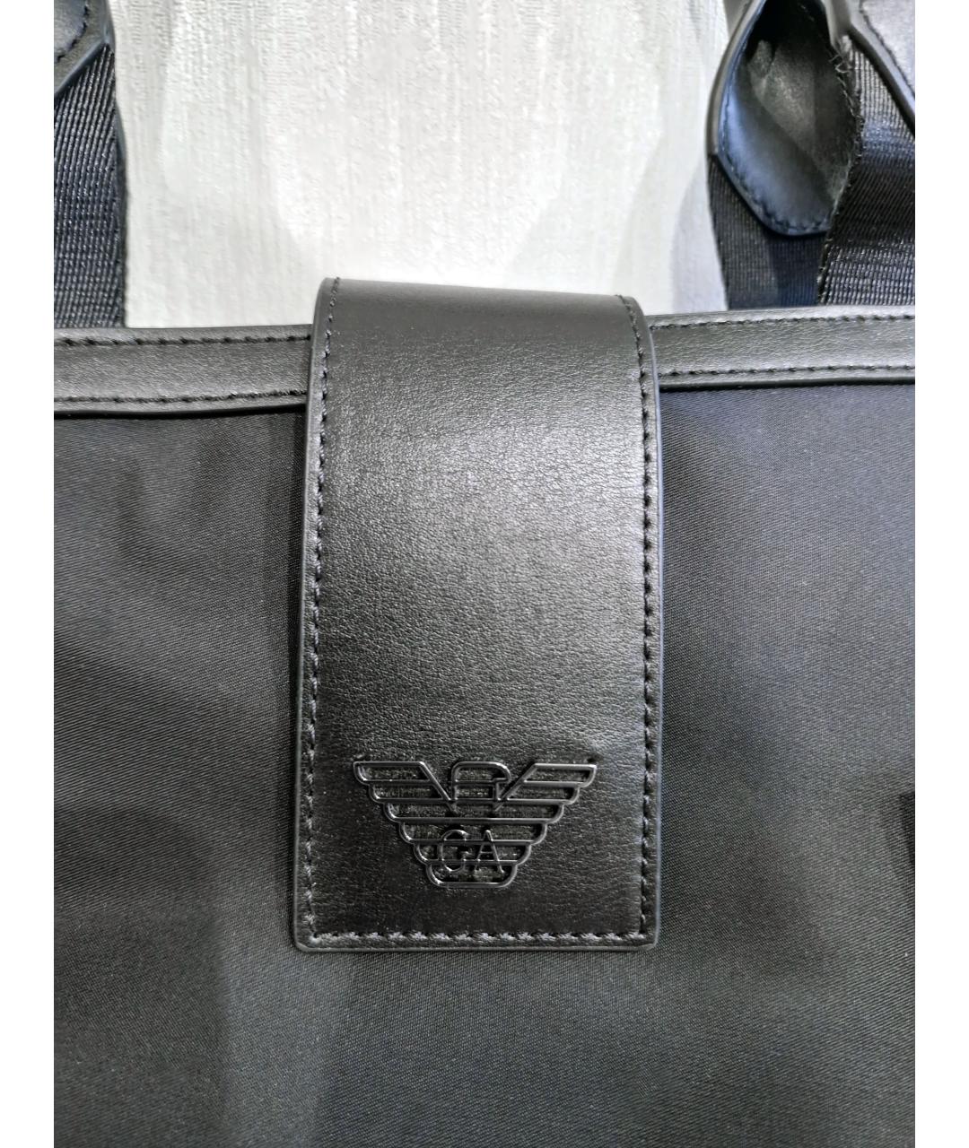 EMPORIO ARMANI Черная сумка тоут, фото 5