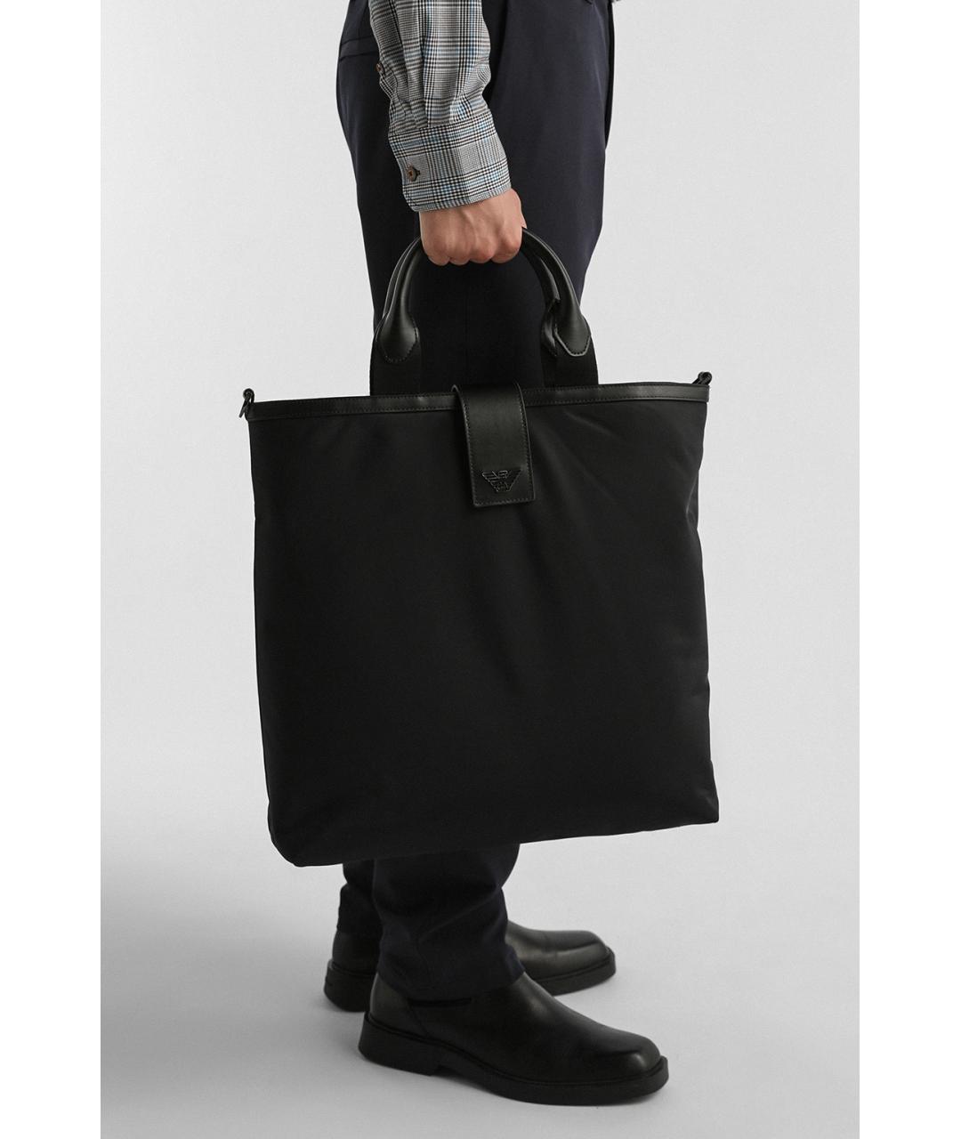 EMPORIO ARMANI Черная сумка тоут, фото 9
