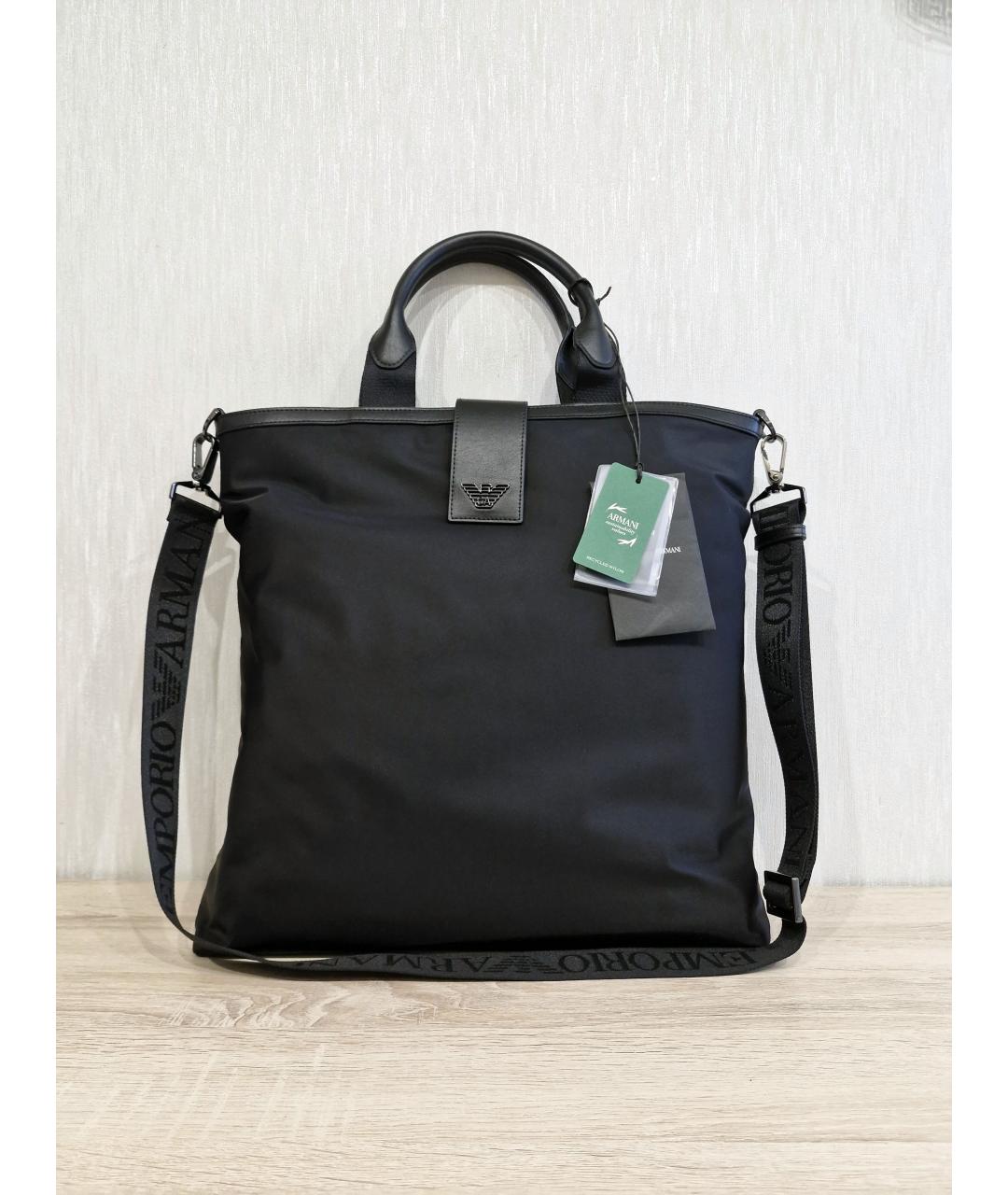 EMPORIO ARMANI Черная сумка тоут, фото 2