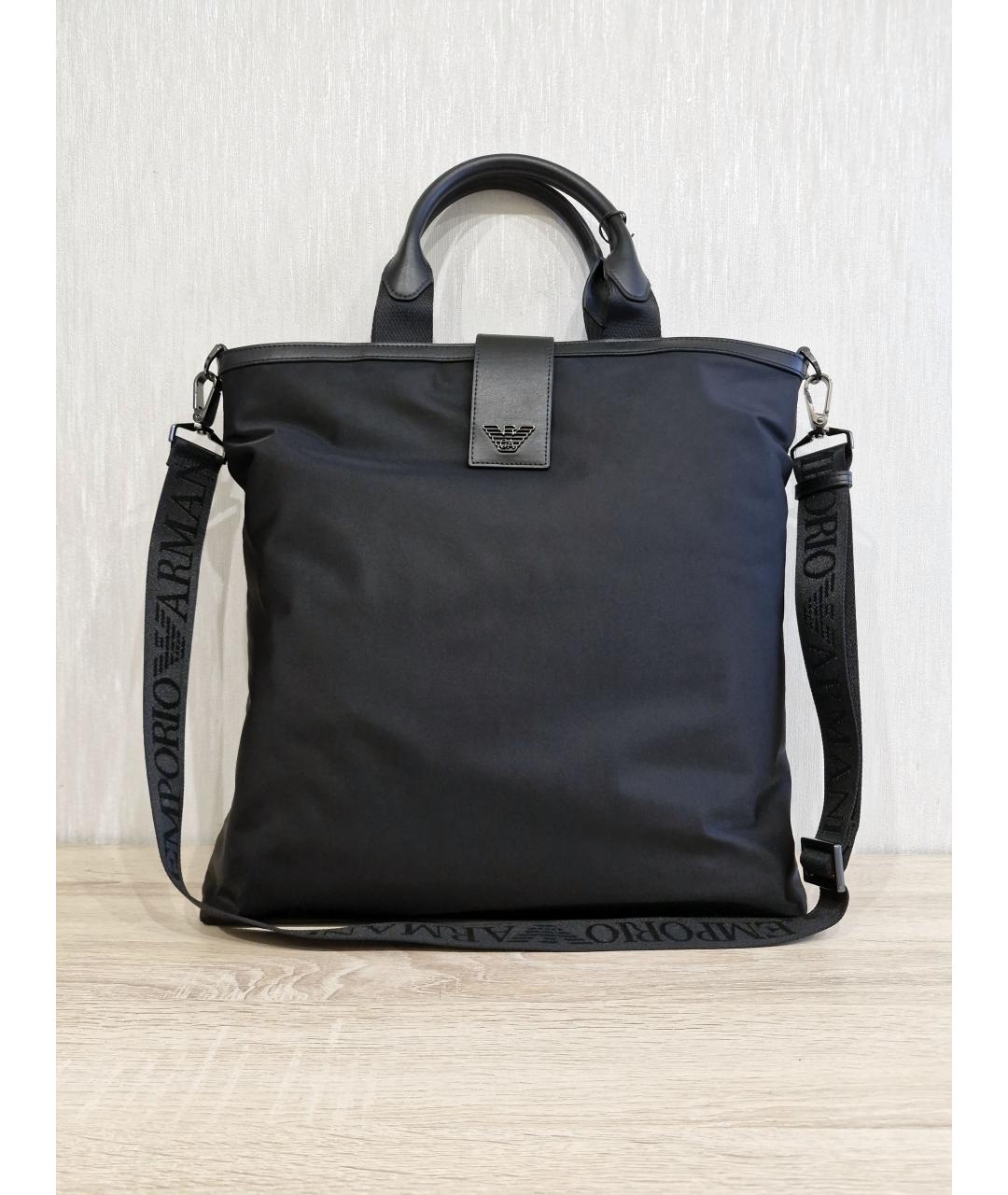 EMPORIO ARMANI Черная сумка тоут, фото 10