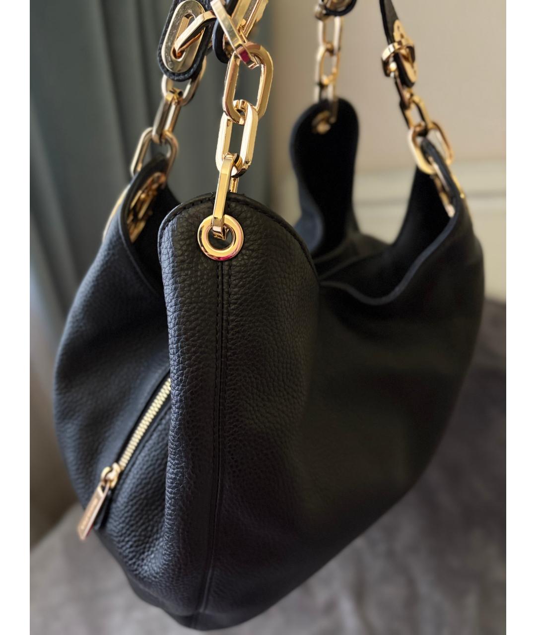 MICHAEL KORS Черная кожаная сумка тоут, фото 2