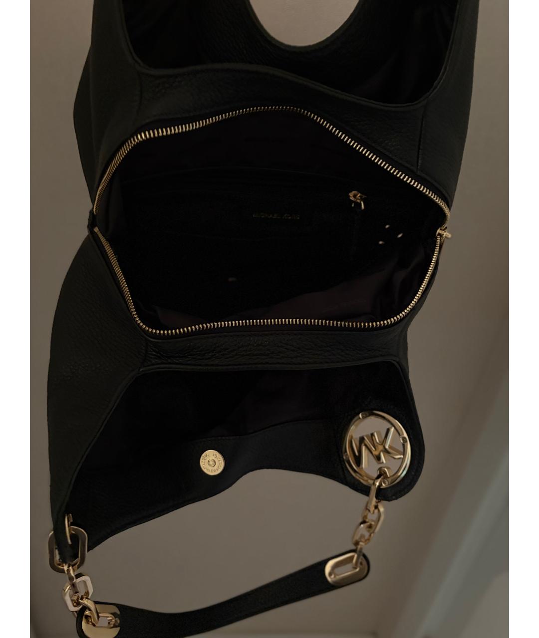 MICHAEL KORS Черная кожаная сумка тоут, фото 3