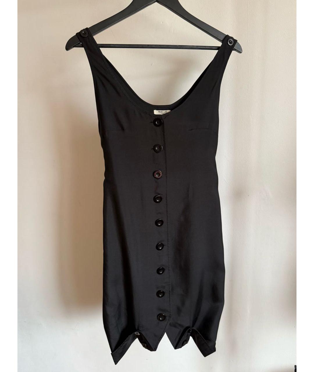HELMUT LANG Черное вискозное повседневное платье, фото 9
