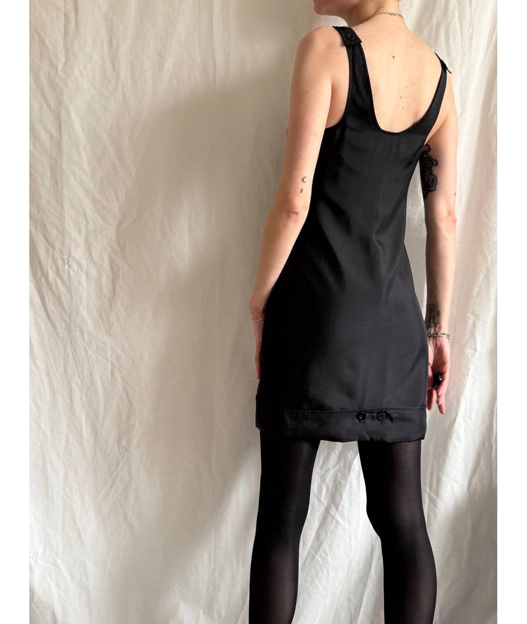 HELMUT LANG Черное вискозное повседневное платье, фото 5