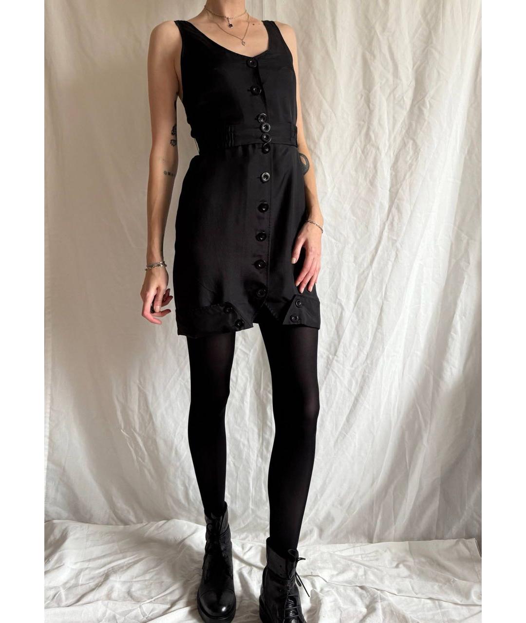 HELMUT LANG Черное вискозное повседневное платье, фото 8
