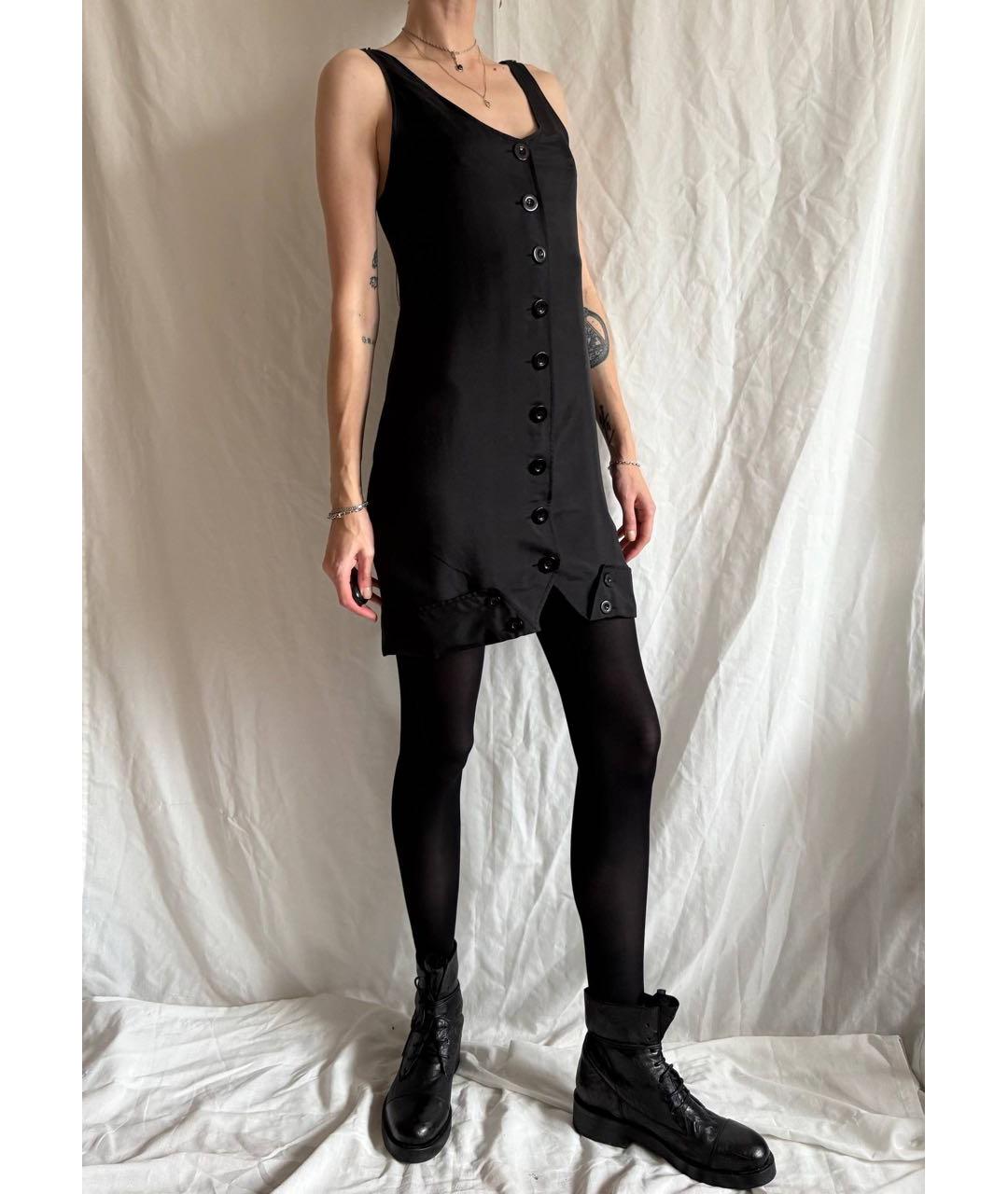 HELMUT LANG Черное вискозное повседневное платье, фото 4