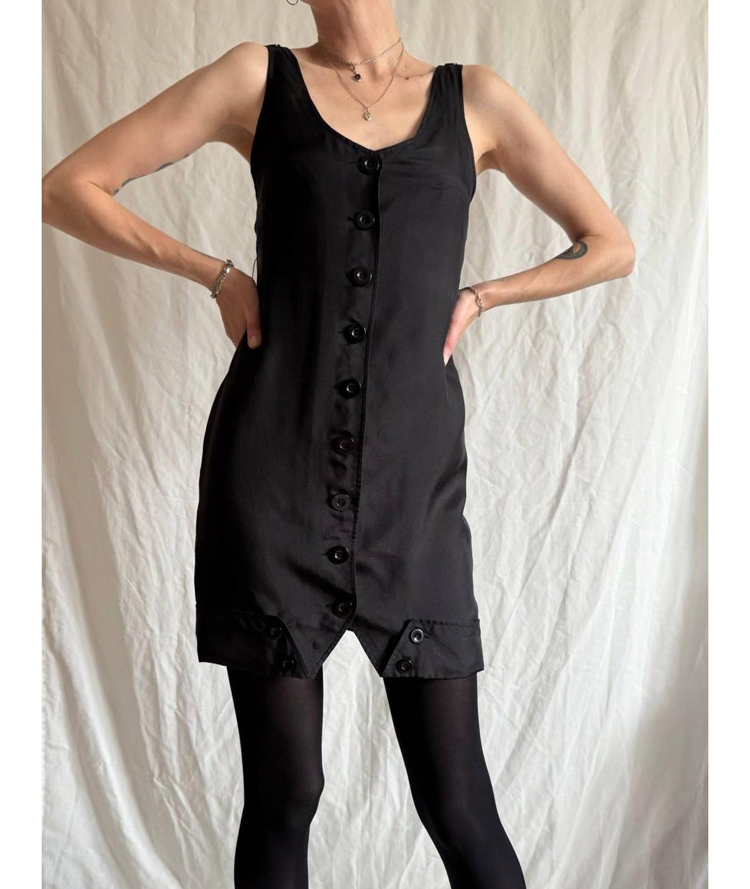 HELMUT LANG Черное вискозное повседневное платье, фото 6