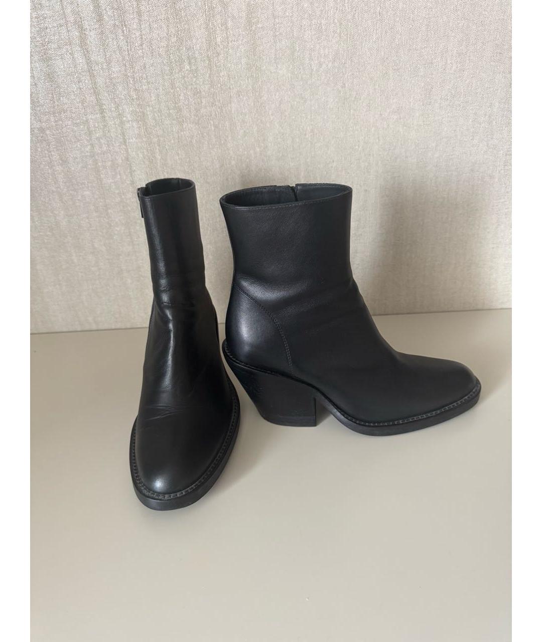 ANN DEMEULEMEESTER Черные кожаные полусапоги, фото 3